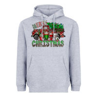 Heather Grey merry christmas  truck Heavyweight Hoodie - CowhideDigitalArt