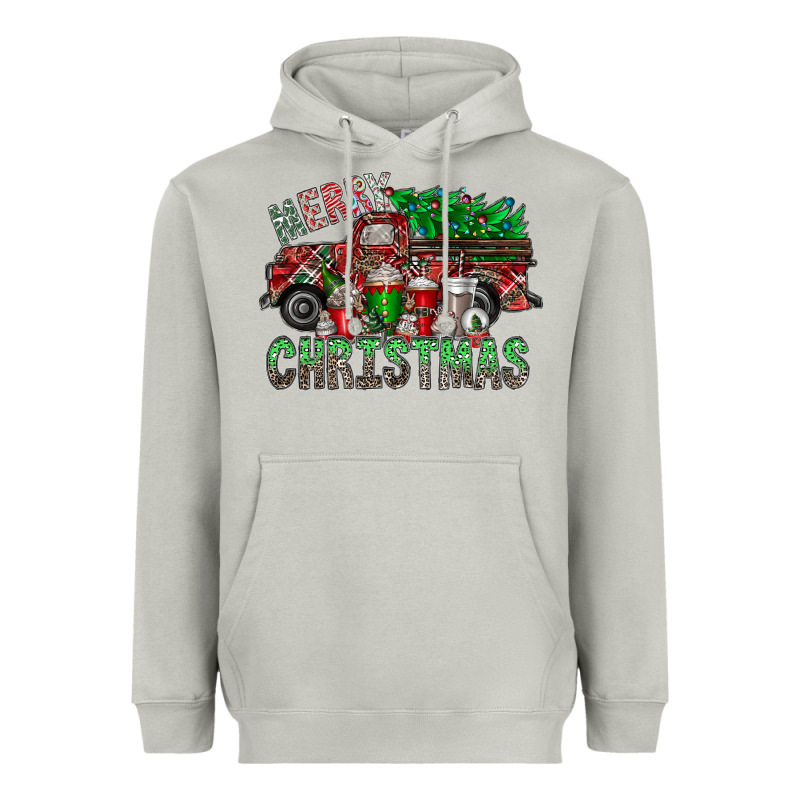 Merry Christmas  Truck Heavyweight Hoodie by CowhideDigitalArt | Teevron
