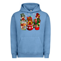Pigment Pebble Blue Christmas coffee gnome Urban Hoodie - BarkalooDesign
