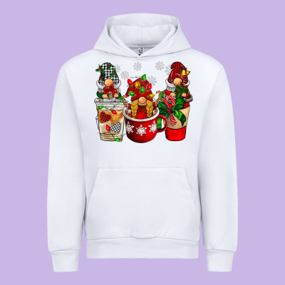 Christmas Coffee Gnome Urban Hoodie Designed By Barkaloodesign
