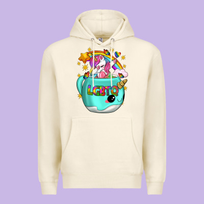 Lgbtq Unicorn And Narwhal Mug Premium Hoodie Designed By Bundleandbundleshop