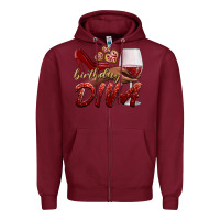 Burgundy birthday diva Zipper Hoodie - BundleAndBundleShop
