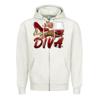 Oatmeal Heather birthday diva Zipper Hoodie - BundleAndBundleShop