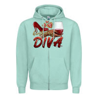 Seafoam birthday diva Zipper Hoodie - BundleAndBundleShop
