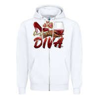 White birthday diva Zipper Hoodie - BundleAndBundleShop