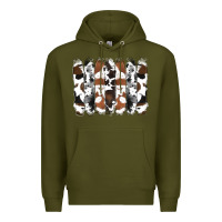 Army Green cowhide brushstrokes Premium Hoodie - RanaPortraitStore