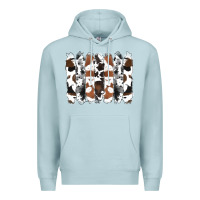 Blue Mist cowhide brushstrokes Premium Hoodie - RanaPortraitStore