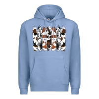 Colony Blue cowhide brushstrokes Premium Hoodie - RanaPortraitStore