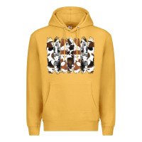 Mustard cowhide brushstrokes Premium Hoodie - RanaPortraitStore