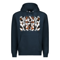 Navy cowhide brushstrokes Premium Hoodie - RanaPortraitStore