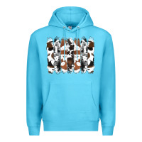Ocean Blue cowhide brushstrokes Premium Hoodie - RanaPortraitStore