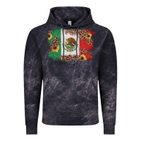 Cloud Black Mexican Flag with Leopard Vintage Hoodie - texasbilliewilder