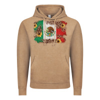 Vintage Coffee Mexican Flag with Leopard Vintage Hoodie - texasbilliewilder
