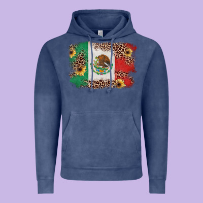 Mexican Flag With Leopard Vintage Hoodie Designed By Texasbilliewilder