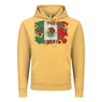 Vintage Mustard Mexican Flag with Leopard Vintage Hoodie - texasbilliewilder