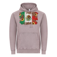 Vintage Zinc Mexican Flag with Leopard Vintage Hoodie - texasbilliewilder