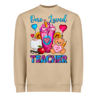 Mushroom One Loved Teacher Valentines Day Cold Drink Frappe Heavyweight Sweatshirt - FaDigitalArtStudio