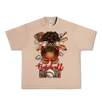 Burro Baseball Mom Afro Messy Bun Urban Heavy Tee - texasbilliewilder