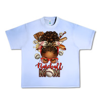 Grape Ice Baseball Mom Afro Messy Bun Urban Heavy Tee - texasbilliewilder