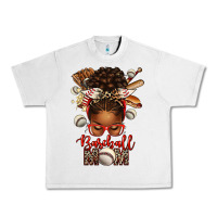 Lunar Rock Baseball Mom Afro Messy Bun Urban Heavy Tee - texasbilliewilder