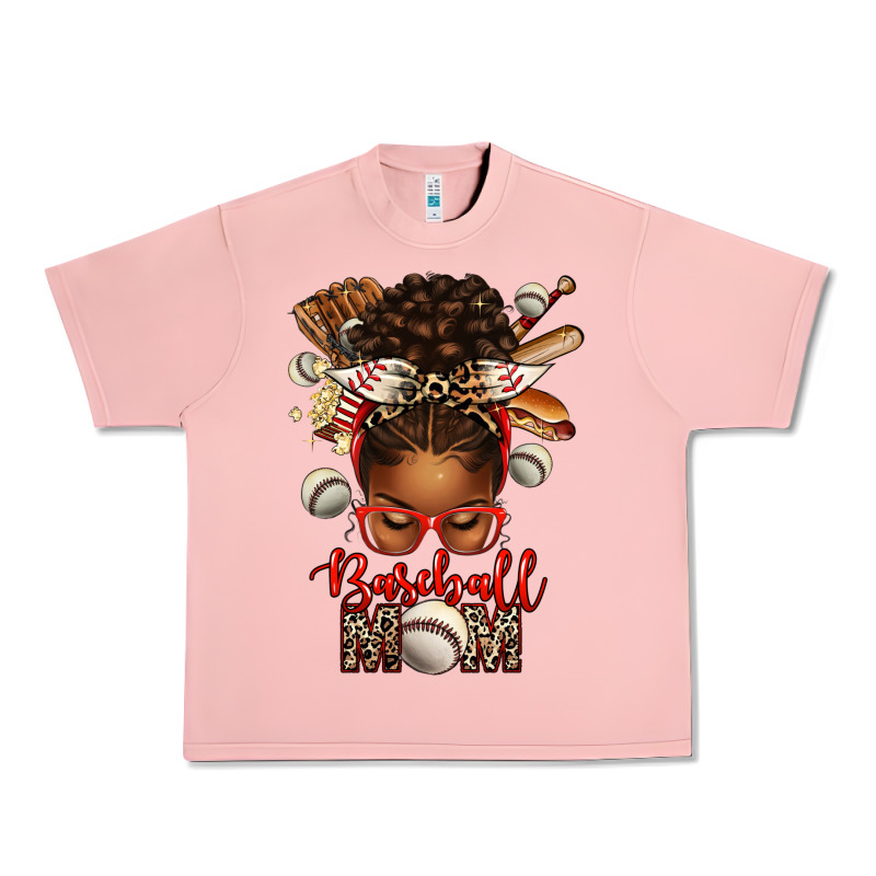 Baseball Mom Afro Messy Bun Urban Heavy Tee by texasbilliewilder | Teevron