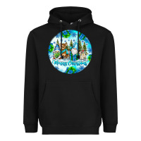 Black merry christmas Heavyweight Hoodie - CowhideDigitalArt