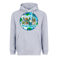 Heather Grey merry christmas Heavyweight Hoodie - CowhideDigitalArt