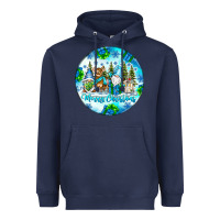 Navy merry christmas Heavyweight Hoodie - CowhideDigitalArt