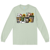 Matcha Cowhide coffee cups Long Sleeve Tee - HowdyJamesFarm