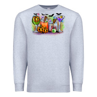 Heather Grey halloween Premium Sweatshirt - CowhideDigitalArt