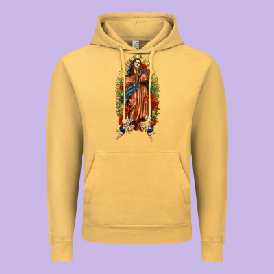 Lady Of Guadalupe With Roses Vintage Hoodie Designed By Texasbilliewilder