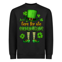 Black Just here for the shenanigans St. Patrick's Heavyweight Sweatshirt - OliviaCreatesArt