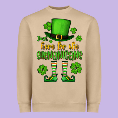 Just Here For The Shenanigans St. Patrick's Heavyweight Sweatshirt Designed By Oliviacreatesart