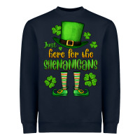 Navy Just here for the shenanigans St. Patrick's Heavyweight Sweatshirt - OliviaCreatesArt