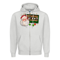 Dove Grey santa cassette Zipper Hoodie - FaDigitalArtStudio
