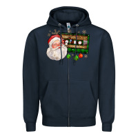 Navy santa cassette Zipper Hoodie - FaDigitalArtStudio