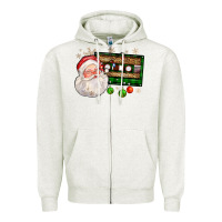 Oatmeal Heather santa cassette Zipper Hoodie - FaDigitalArtStudio