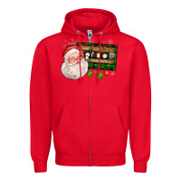 Red santa cassette Zipper Hoodie - FaDigitalArtStudio