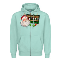 Seafoam santa cassette Zipper Hoodie - FaDigitalArtStudio