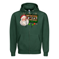 Sports Green santa cassette Zipper Hoodie - FaDigitalArtStudio