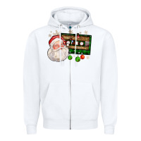 White santa cassette Zipper Hoodie - FaDigitalArtStudio