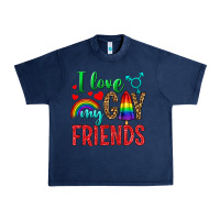 Navy I love my gay friends Urban Heavy Tee - NancyCooperArtShop