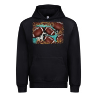 Black American football leopard cowhide turquoise  leather background Urban Hoodie - BarkalooDesign