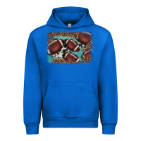 Cobalt American football leopard cowhide turquoise  leather background Urban Hoodie - BarkalooDesign