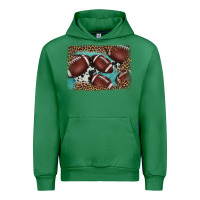 Emerald American football leopard cowhide turquoise  leather background Urban Hoodie - BarkalooDesign