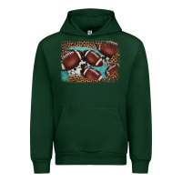 Forest Green American football leopard cowhide turquoise  leather background Urban Hoodie - BarkalooDesign