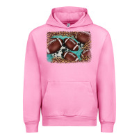 Fuchsia Pink American football leopard cowhide turquoise  leather background Urban Hoodie - BarkalooDesign