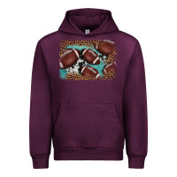 Mauve Wine American football leopard cowhide turquoise  leather background Urban Hoodie - BarkalooDesign