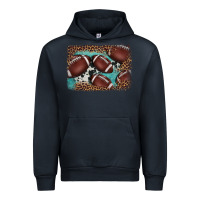 Navy American football leopard cowhide turquoise  leather background Urban Hoodie - BarkalooDesign