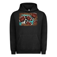 Pigment Black American football leopard cowhide turquoise  leather background Urban Hoodie - BarkalooDesign